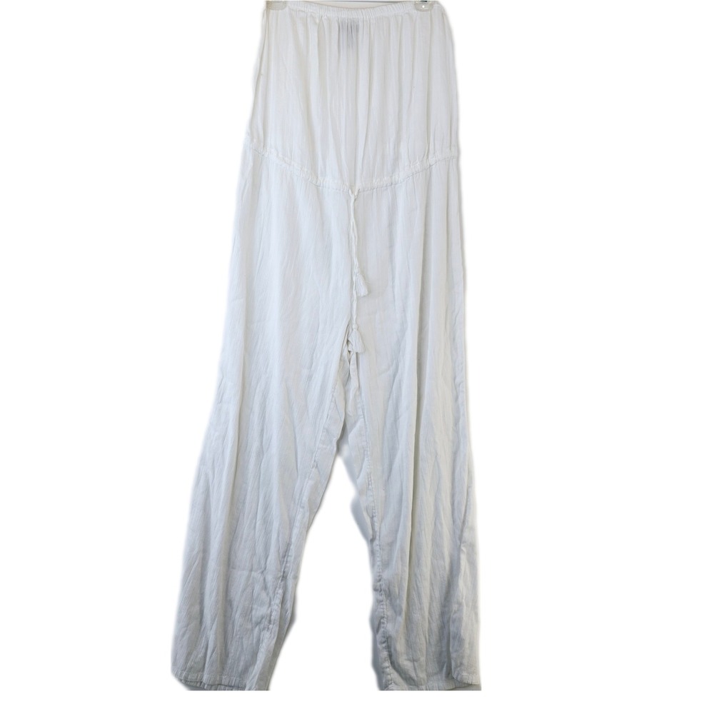 Gap Swim Jumpsuit Womens Medium White Global Beach Cover Up Resort Wear Wide Leg